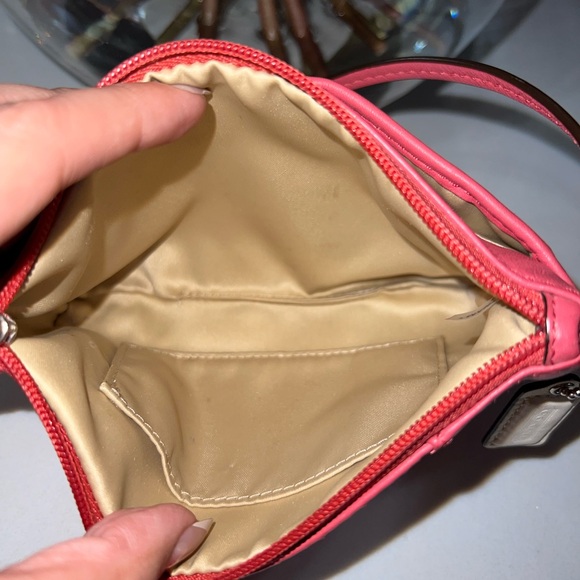 Coach Soho Geranium-Pink Leather Wristlet Wallet Mini Clutch Bag - Picture 9 of 10